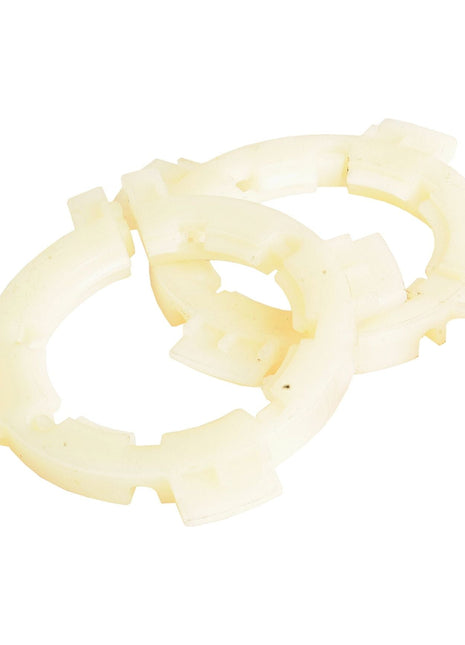 Two Sparex EASYLOCK BEARINGS 2X55MM LARG (Sparex Part No.S.59642), featuring interlocking notches, are laid side by side on a plain white background.