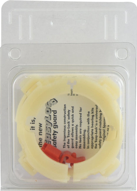 Sparex EASYLOCK BEARINGS 68/80MM X-L - Weasler (Sparex Part No. S.59639) in clear plastic packaging. The device is designed for protecting or controlling safety mechanisms and includes PTO EasyLock Guard Rings with visible text detailing its functions.