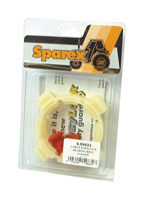Packaged Sparex item featuring a plastic locking device. The product is inside a clear plastic display case with a label that reads "EASYLOCK B/RING 50mm (Medium) - Weasler | Sparex Part No.S.59644" and is compatible with German Series 2380 Bearing Rings.