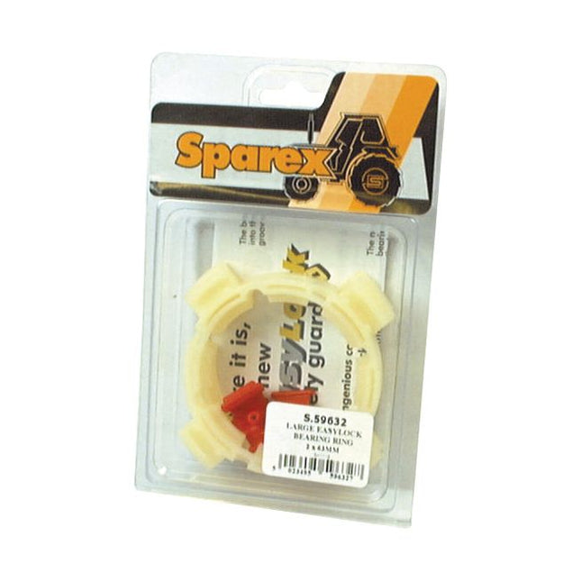 Packaged Sparex item featuring a plastic locking device. The product is inside a clear plastic display case with a label that reads "EASYLOCK B/RING 50mm (Medium) - Weasler | Sparex Part No.S.59644" and is compatible with German Series 2380 Bearing Rings.