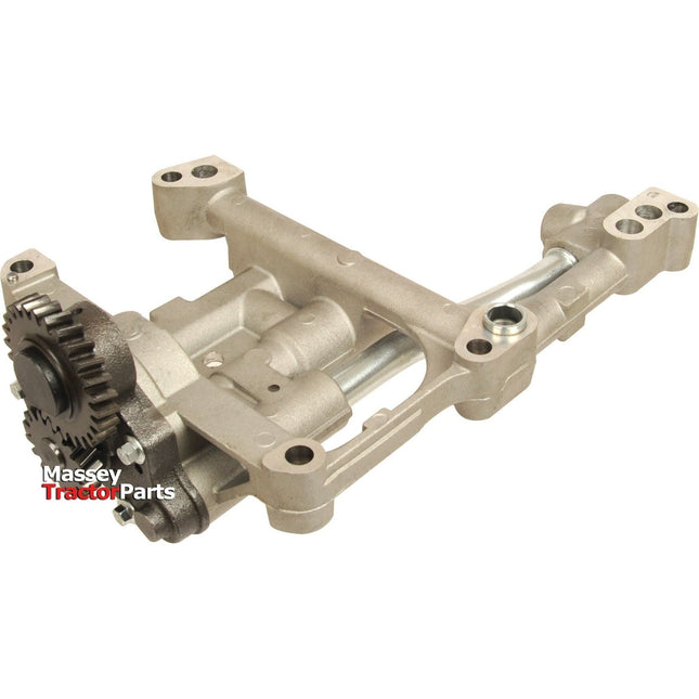 Image of a metal component labeled "Sparex," featuring gears and cylindrical parts, possibly part of an engine or machinery, similar to the Engine Oil Pump | Sparex Part No.S.118827 found in a Landini REX 70.