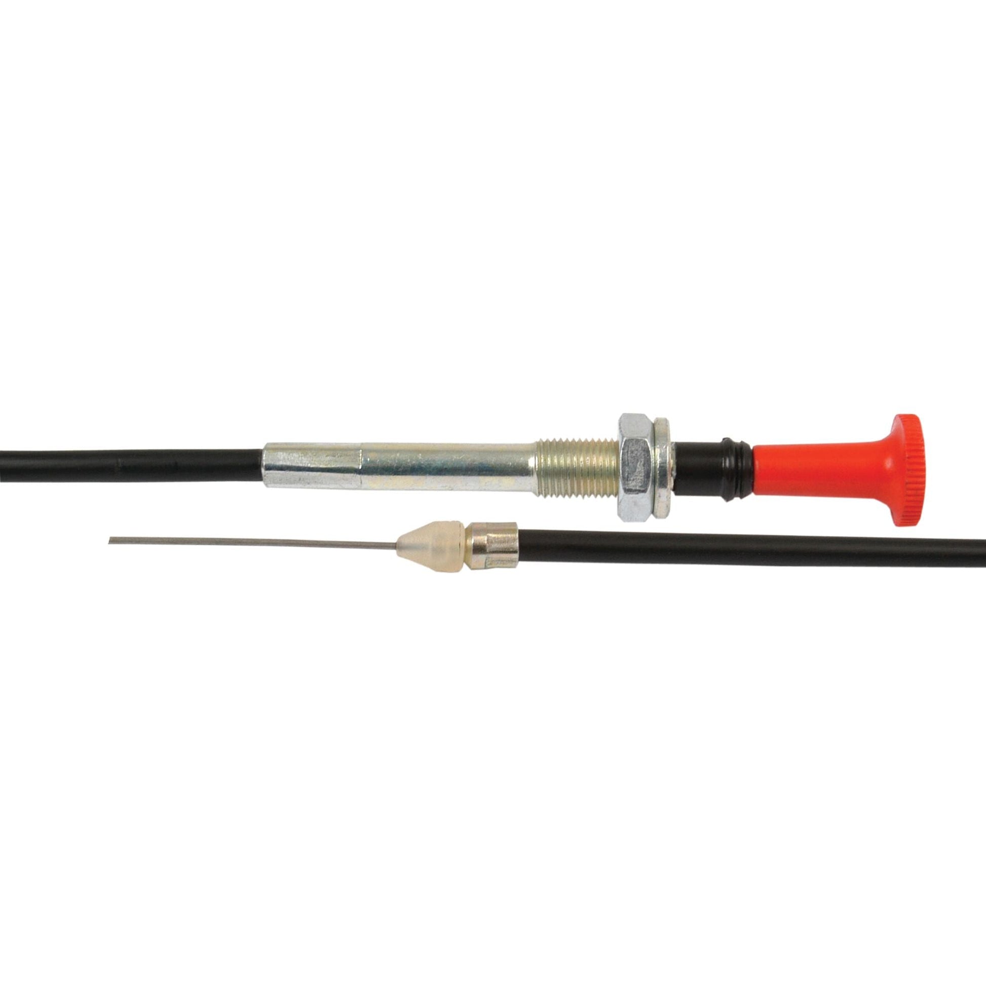An Engine Stop Cable by Sparex (Part No. S.41847), featuring a red-handled control knob and metal fittings, displayed on a white background, has a total length of 1130mm with an outer cable length of 1020mm.