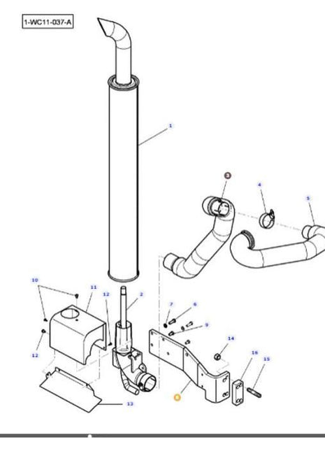 Exhaust Bracket Support - 4291274M3 - Massey Tractor Parts