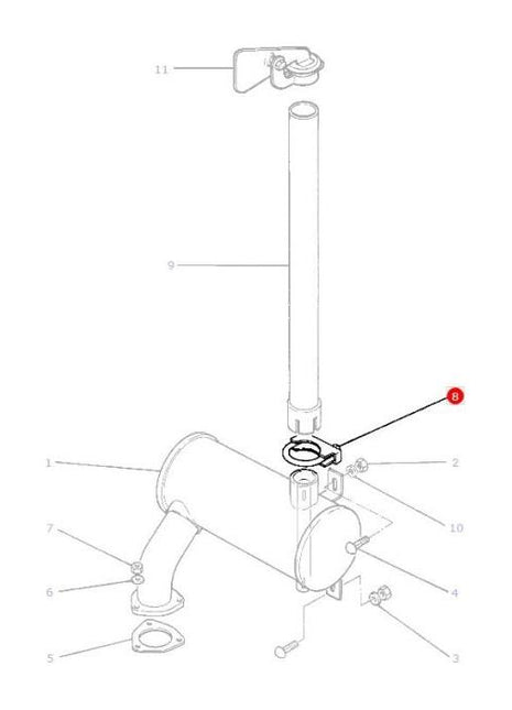 Exhaust Clamp - 2700057M91 - Massey Tractor Parts