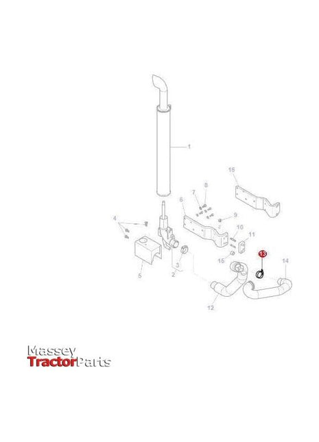 Exhaust Clamp - 3780862M1 | OEM |  parts | Clamps-Massey Ferguson-Engine & Filters,Exhaust Parts,Farming Parts,Silencers,Tractor Parts