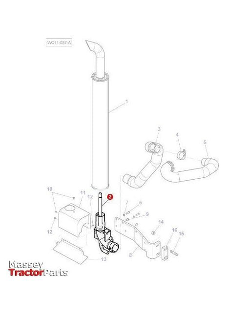 Exhaust Elbow - 4287245M1 - Massey Tractor Parts