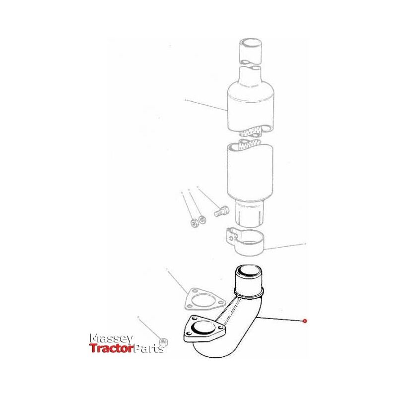 Massey Ferguson Exhaust Elbow - 1862807M1 | OEM | Massey Ferguson parts | Elbows-Massey Ferguson-Elbows,Engine & Filters,Exhaust Parts,Farming Parts,Tractor Parts