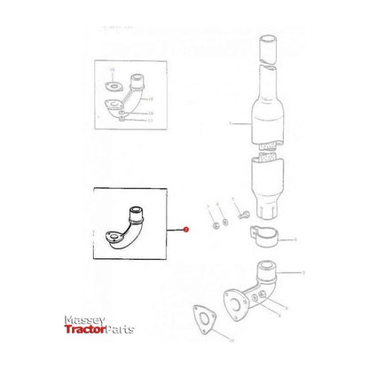 Massey Ferguson Exhaust Elbow - 898011M1 | OEM | Massey Ferguson parts | Elbows-Massey Ferguson-Elbows,Engine & Filters,Exhaust Parts,Farming Parts,Tractor Parts
