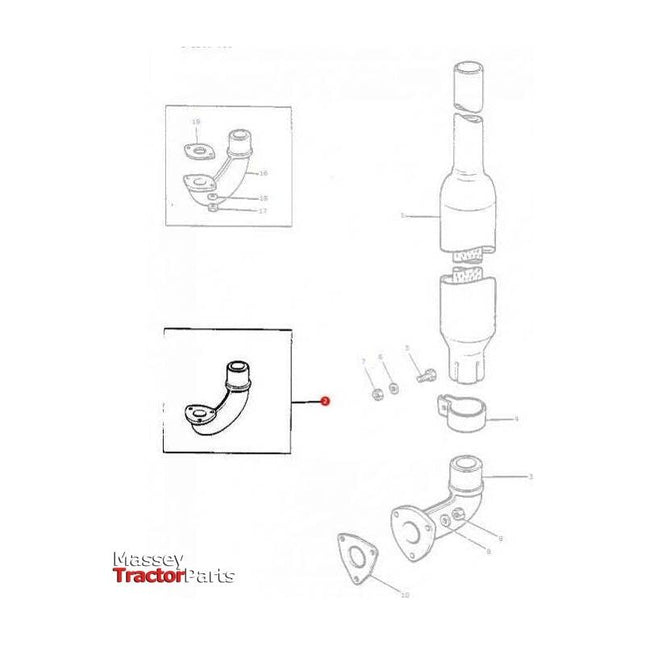 Massey Ferguson Exhaust Elbow - 898011M1 | OEM | Massey Ferguson parts | Elbows-Massey Ferguson-Elbows,Engine & Filters,Exhaust Parts,Farming Parts,Tractor Parts