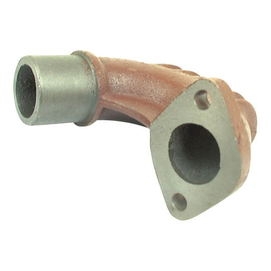 A Sparex Exhaust Elbow (Part No. S.15804), designed with a curved, metal structure, a cylindrical inlet, and a flange for attachment, compatible with the Massey Ferguson 23C 4 Cyl Diesel Engine.