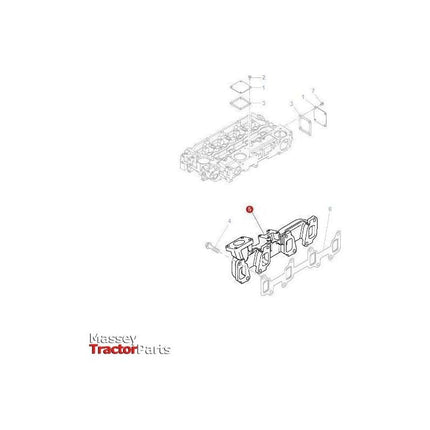 Exhaust Manifold - 4227102M1 | OEM |  parts | Exhaust & Manifold Gaskets-Massey Ferguson-Engine & Filters,Exhaust Parts,Farming Parts,Manifolds,Manifolds & Accessories,Tractor Parts