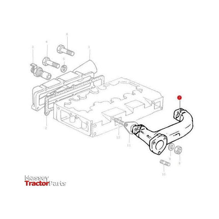 Massey Ferguson Exhaust Manifold - 740221M1 | OEM | Massey Ferguson parts | Exhaust & Manifold Gaskets-Massey Ferguson-Engine & Filters,Exhaust Parts,Farming Parts,Manifolds,Manifolds & Accessories,Tractor Parts
