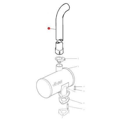 Exhaust Pipe - 3383014M7 - Massey Tractor Parts