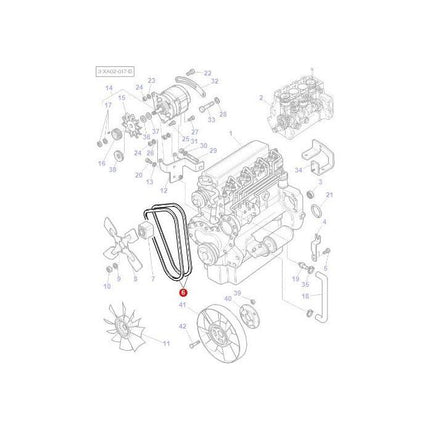 Fan Belt - 3808704M1 - Massey Tractor Parts