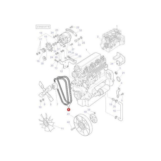 Fan Belt - 3808704M1 - Massey Tractor Parts