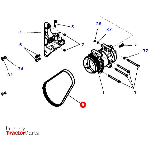 Massey Ferguson Fan Belt - 4281051M2 | OEM | Massey Ferguson parts | Drive Belts-Massey Ferguson-Axles & Power Train,Drive Belts,Drive Belts & Components,Engine & Filters,Farming Parts,Tractor Parts