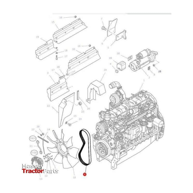 Massey Ferguson Fan Belt - 4282010M1 | OEM | Massey Ferguson parts | Drive Belts-Massey Ferguson-Axles & Power Train,Drive Belts,Drive Belts & Components,Engine & Filters,Farming Parts,Tractor Parts