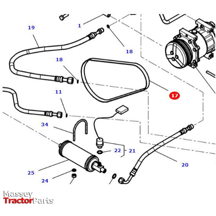 Massey Ferguson Fan Belt - 4284908M2 | OEM | Massey Ferguson parts | Drive Belts-Massey Ferguson-Axles & Power Train,Drive Belts,Drive Belts & Components,Engine & Filters,Farming Parts,Tractor Parts