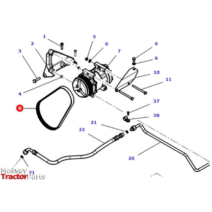 Massey Ferguson Fan Belt - 4292995M2 | OEM | Massey Ferguson parts | Drive Belts-Massey Ferguson-Axles & Power Train,Drive Belts,Drive Belts & Components,Engine & Filters,Farming Parts,Tractor Parts