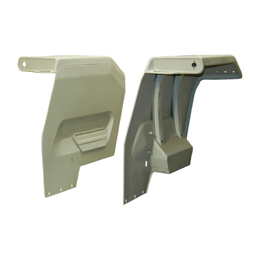 Two beige Fender Sets (RH & LH) by Sparex, part number S.43223, displayed on a white background; one showing an external view and the other an internal view.