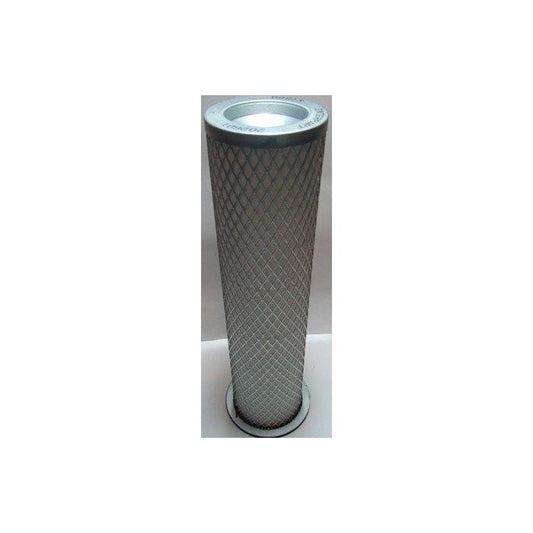 The AGCO Massey Ferguson - Filter Air Inner - 70257029 is a cylindrical metal mesh air filter with a solid top and bottom, reflecting the robust design seen in Massey Ferguson's 600 Series, as viewed from the top angle.