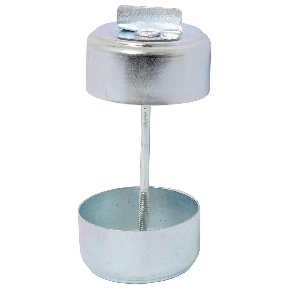 The Sparex Filter Bowl Cover (Sparex Part No. S.42874) is a metallic oil filter wrench with a circular design, featuring a top handle and a thread-through mechanism for tightening and loosening filters, making it ideal for working with hydraulic filters on Massey Ferguson machinery.