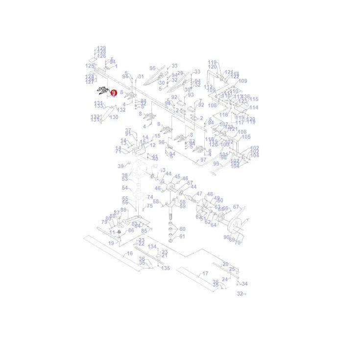 Finger End R/H - D44104600 - Massey Tractor Parts