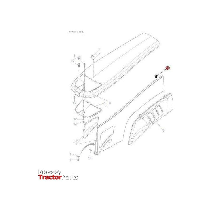 Massey Ferguson Foam Pad - 4285695M1 | OEM | Massey Ferguson parts | Panels-Massey Ferguson-Bonnets & Components,Cabin & Body Panels,Farming Parts,Tractor Body,Tractor Parts