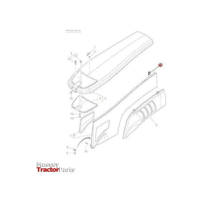 Massey Ferguson Foam Pad - 4285695M1 | OEM | Massey Ferguson parts | Panels-Massey Ferguson-Bonnets & Components,Cabin & Body Panels,Farming Parts,Tractor Body,Tractor Parts