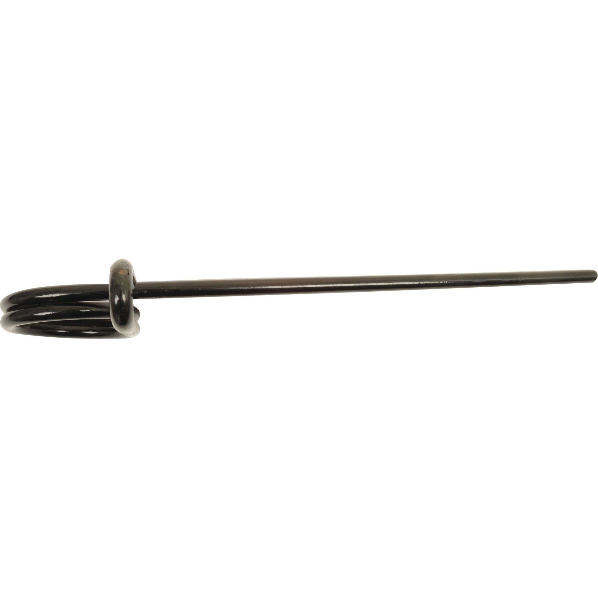 A black Following Tine heavy duty replacement cotter pin for Reekie, Sparex model S.78078 (To fit as: HAR141), with a looped end and a straight shank.