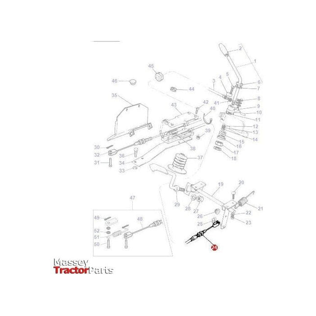 Foot Throttle Cable - 3759025M91 - Massey Tractor Parts