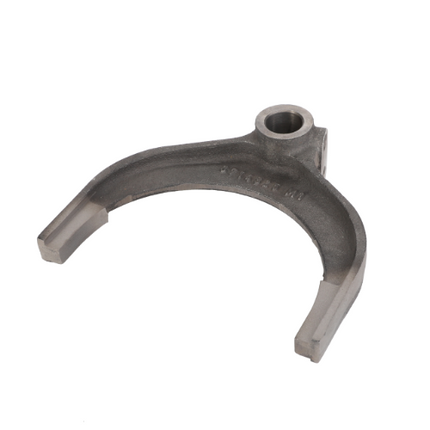 The AGCO Massey Ferguson - Fork - 3714925M1 is a metal component featuring three prongs extending from a central hole, designed specifically for the Massey Ferguson 3600 Series.