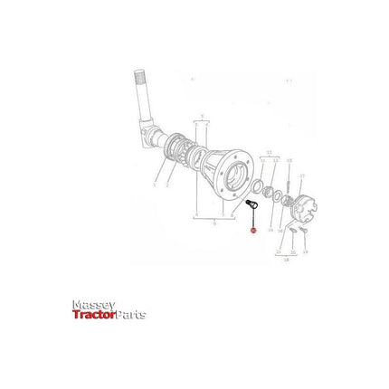 Massey Ferguson Front Wheel Stud - 518611M1 | OEM | Massey Ferguson parts | Wheel Studs-Massey Ferguson-Axles & Power Train,Bolts & Nuts,Farming Parts,Tractor Parts,Wheel Bolts,Wheels & Mudguards