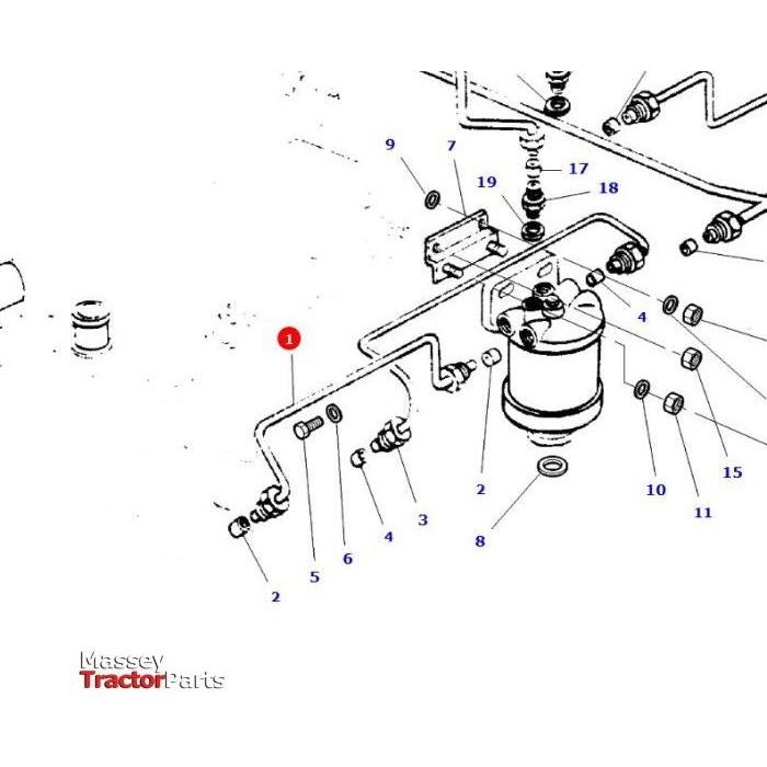 Massey Ferguson - Fuel Pipe - 1660416M92 - Massey Tractor Parts