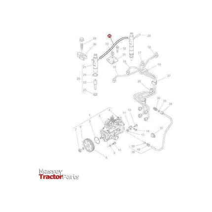 Massey Ferguson Fuel Pipe - 4224806M1 | OEM | Massey Ferguson parts | Fuel Pipes-Massey Ferguson-Engine & Filters,Farming Parts,Fuel Delivery Parts,Fuel Pipes,Tractor Parts