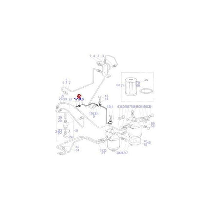 Fuel Pipe - 887046M92 - Massey Tractor Parts