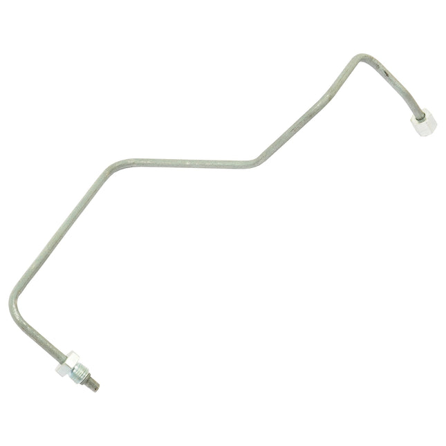 Introducing the Sparex Fuel Pipe (Part No. S.43891), a bent metal tube featuring two threaded fittings, one on each end, making it ideal for integration into a Massey Ferguson heater plug system.