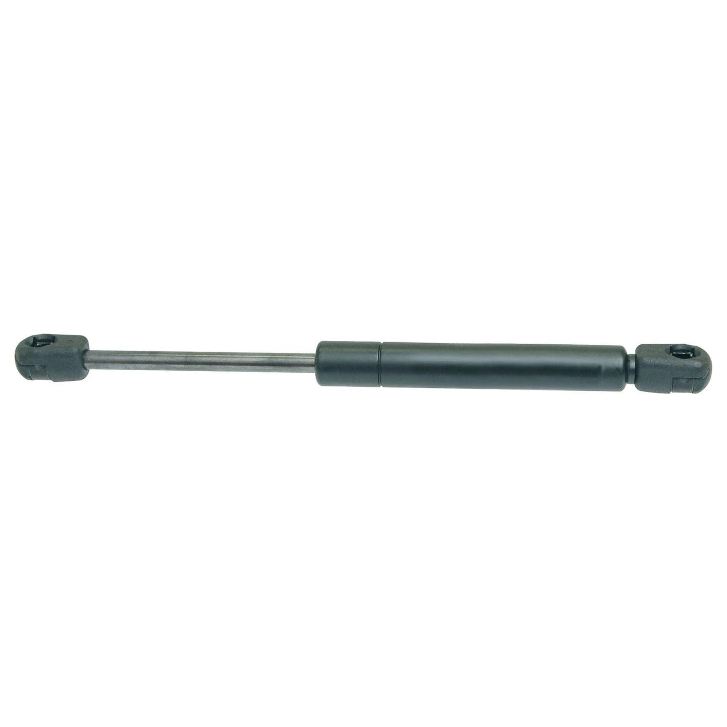 The Sparex Gas Strut (S.19438) is a black gas strut with a precise 255mm ram stroke and attachment points on both ends, designed for lifting and supporting hatches or lids.