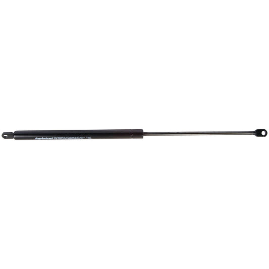 The Sparex Gas Strut, S.54537, is a black strut with a total length of 500mm, featuring an extended piston rod with a Ram Stroke of 220mm and mounting eyelets at both ends.