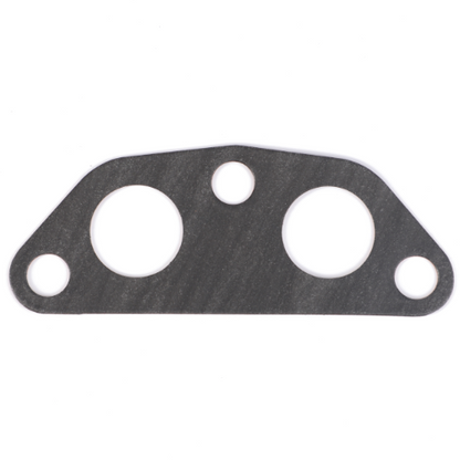 An AGCO Massey Ferguson gasket, part number 3641287M1, from the 6200 Series, featuring three circular cutouts in the middle and two smaller holes on each side.