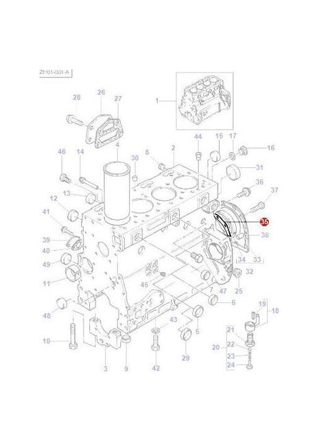 Gasket Rear Crankshaft Housing - 4223587M1 - Massey Tractor Parts