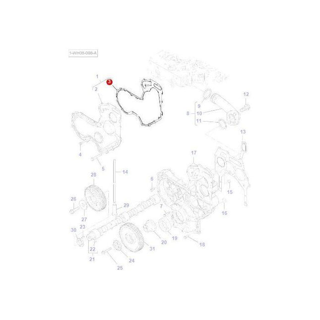 Gasket Timing Cover - 4224958M1 - Massey Tractor Parts