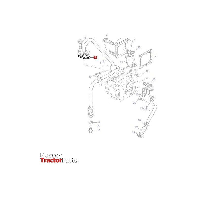Massey Ferguson Gasket Turbo Pipe - 3638256M1 | OEM | Massey Ferguson parts | Gaskets-Massey Ferguson-Engine & Filters,Engine Parts,Exhaust & Manifold Gaskets,Farming Parts,Gaskets,Tractor Parts
