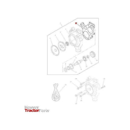 Massey Ferguson Gasket Water Pump - 4222849M1 | OEM | Massey Ferguson parts | Water Pump Gaskets-Massey Ferguson-Cooling Parts,Engine & Filters,Farming Parts,Tractor Parts,Water Pump Gaskets,Water Pumps & Repair Kits