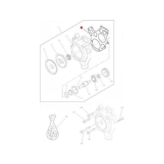 Gasket Water Pump - 4222849M1 - Massey Tractor Parts