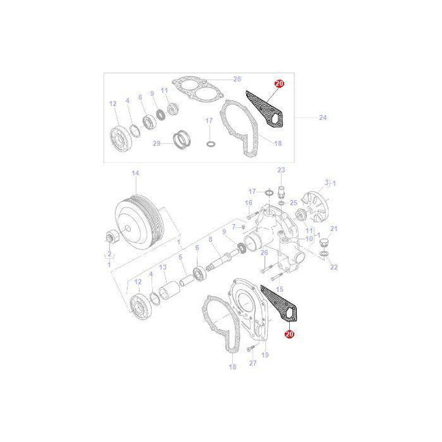 Gasket Water Pump - ACW3526800 - Massey Tractor Parts