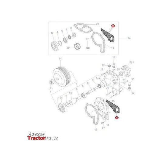 Gasket Water Pump - V836866742 - Massey Tractor Parts