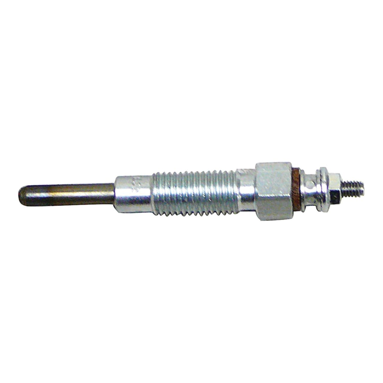 The Glow Plug - S.68848 by Sparex is designed for use in internal combustion engines, featuring a metallic body with an optimal overall length, complete with a threaded body, nut, and terminal.