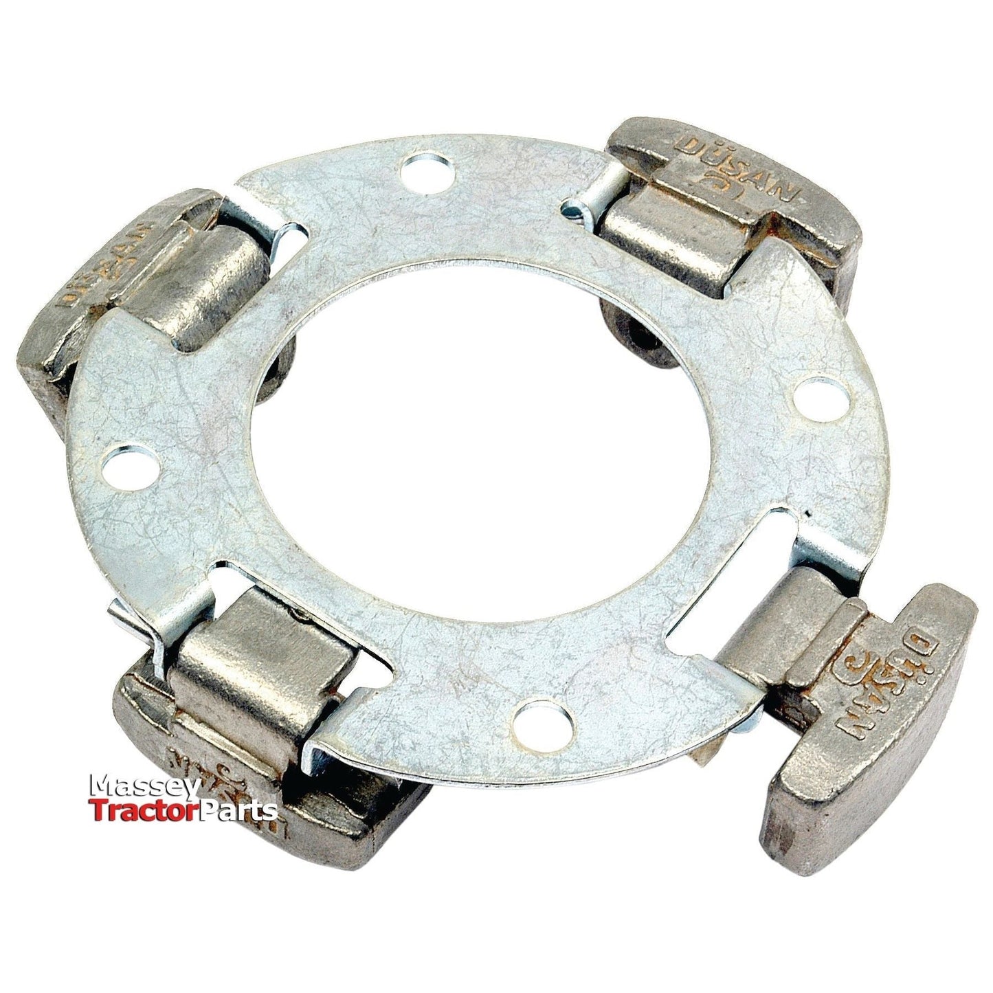 Governor Weight Assembly with hinges, designed for agricultural machinery. The "Massey Tractor Parts" logo in the bottom left corner highlights its compatibility with Massey Ferguson models. This product is known as Sparex Part No.S.42423 from the Sparex brand.