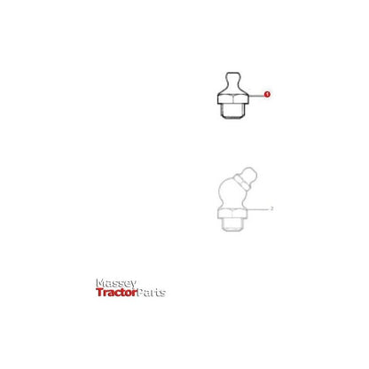 Grease Nipple 6mm - 1441858X1 | OEM |  parts | Grease Nipples-Massey Ferguson-Farming Parts,Grease Nipples,Hardware,Lubrication,Tractor Parts,Workshop,Workshop & Merchandising,Workshop Consumables,Workshop Equipment